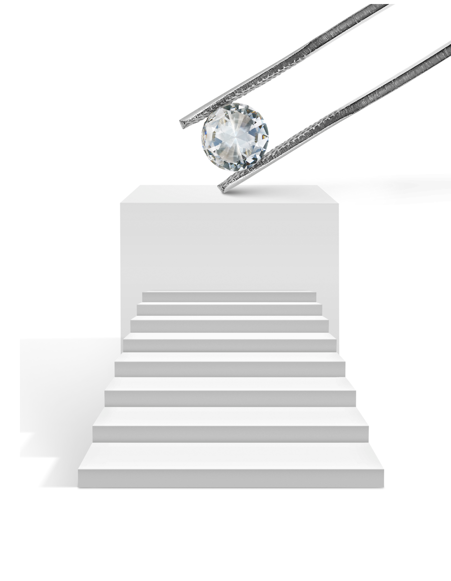 A diamond on a pedestal representing 20+ years of excellence.